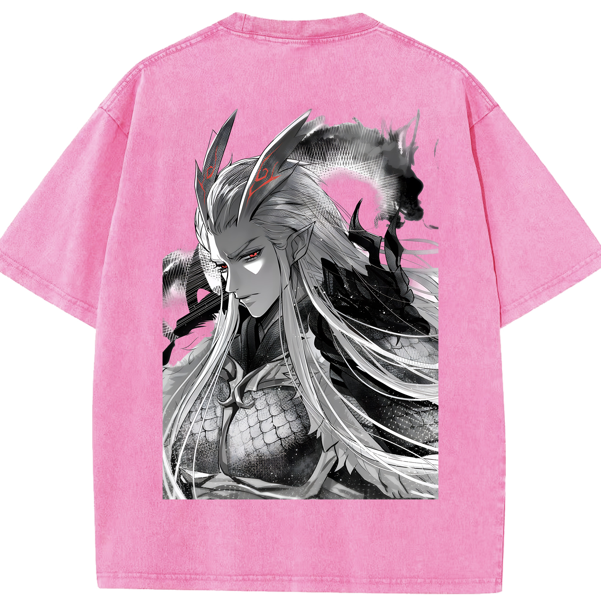 （画像用） Ne Zha 2 ナタ 魔童の大暴れ 綿100% ヴィンテージ風 半袖Tシャツ（背面プリント）